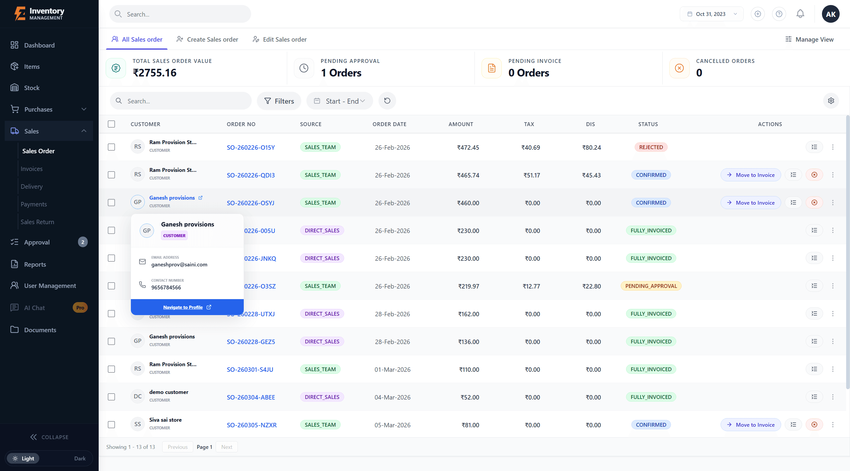 EZ Hub Inventory Dashboard